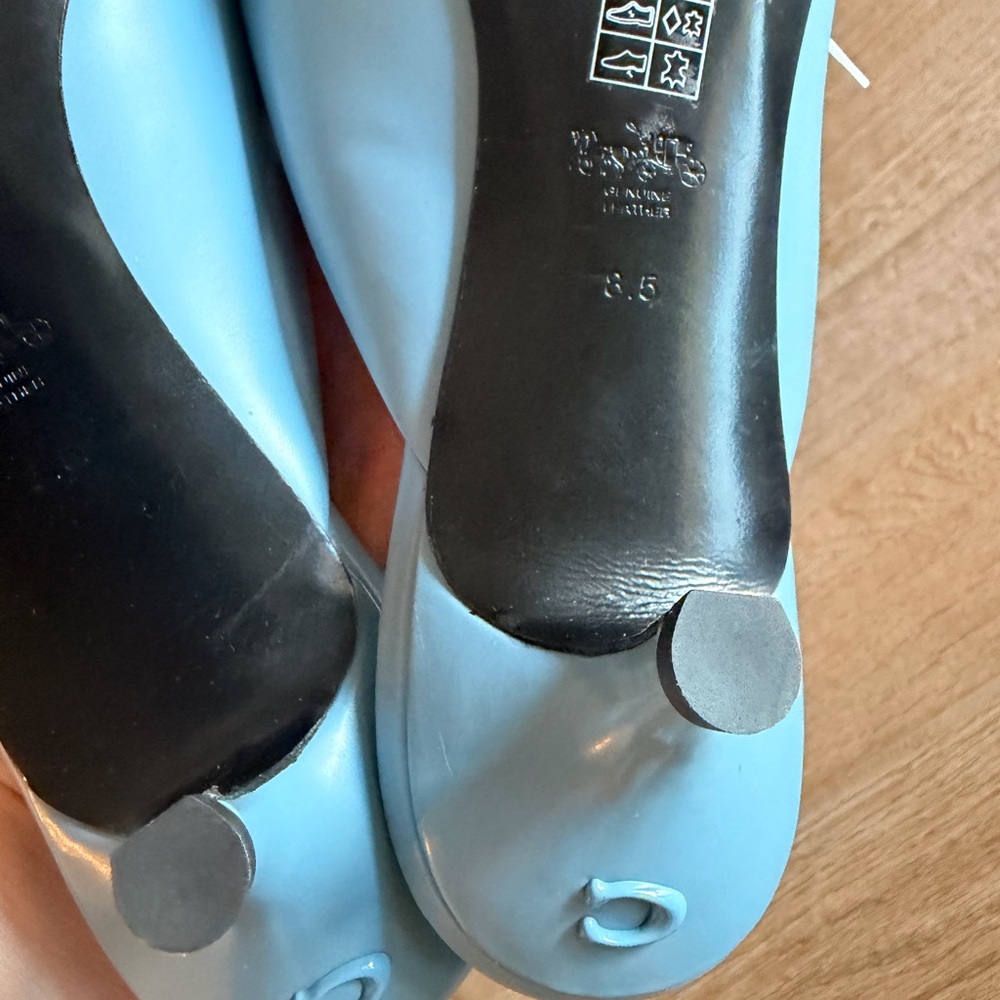 Coach Runway Leather Bow Kitten Heel Mules size 8.5 - Picture 4 of 4